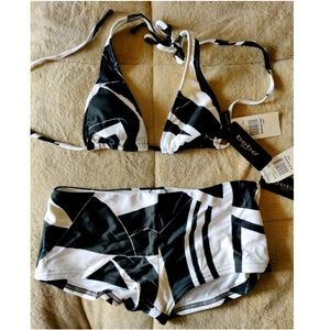 Bebe bathing suit / boy short bikini L
